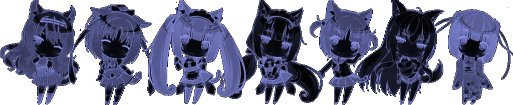 a bunch of catgirls dancing